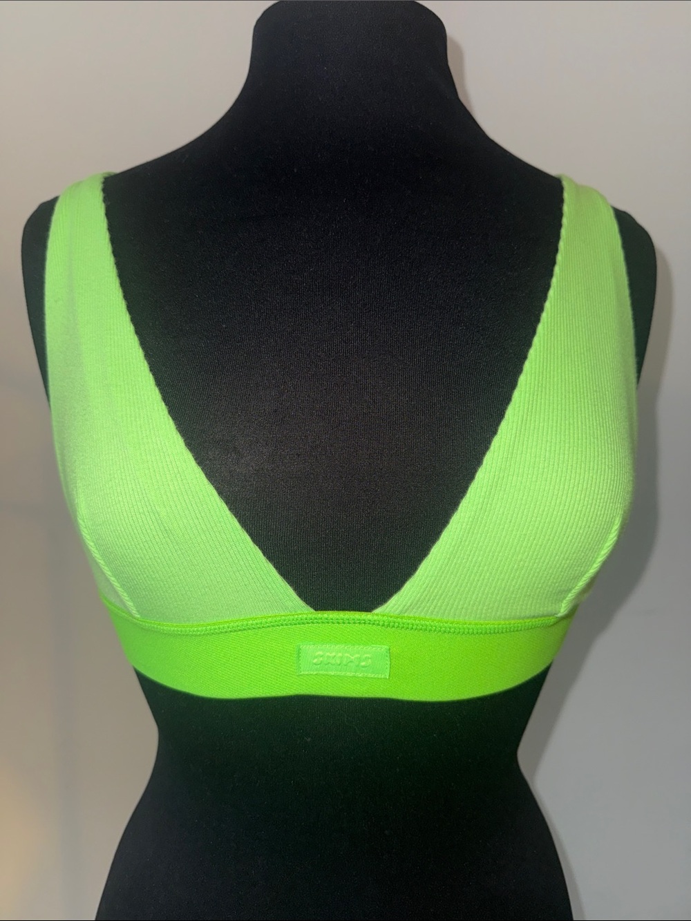 SKIMS Neon Green Ribbed Bralette